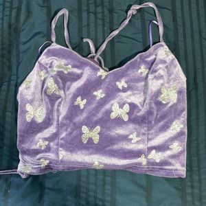 Purple butterfly top